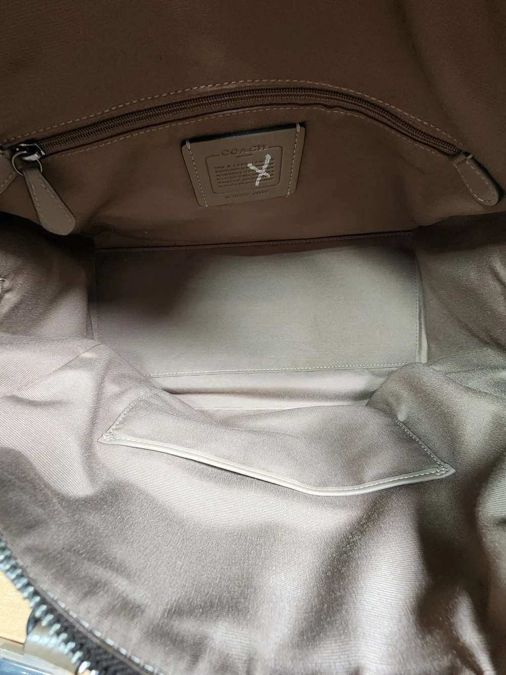 COACH Pebbled Leather Satchel Handbag in Taupe